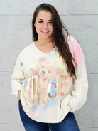 Sweter z aplikacja misia Stylowa XL