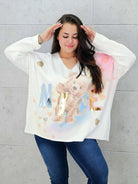 Sweter z aplikacja misia Stylowa XL