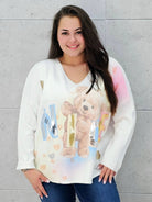 Sweter z aplikacja misia Stylowa XL