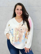 Sweter z aplikacja misia Stylowa XL