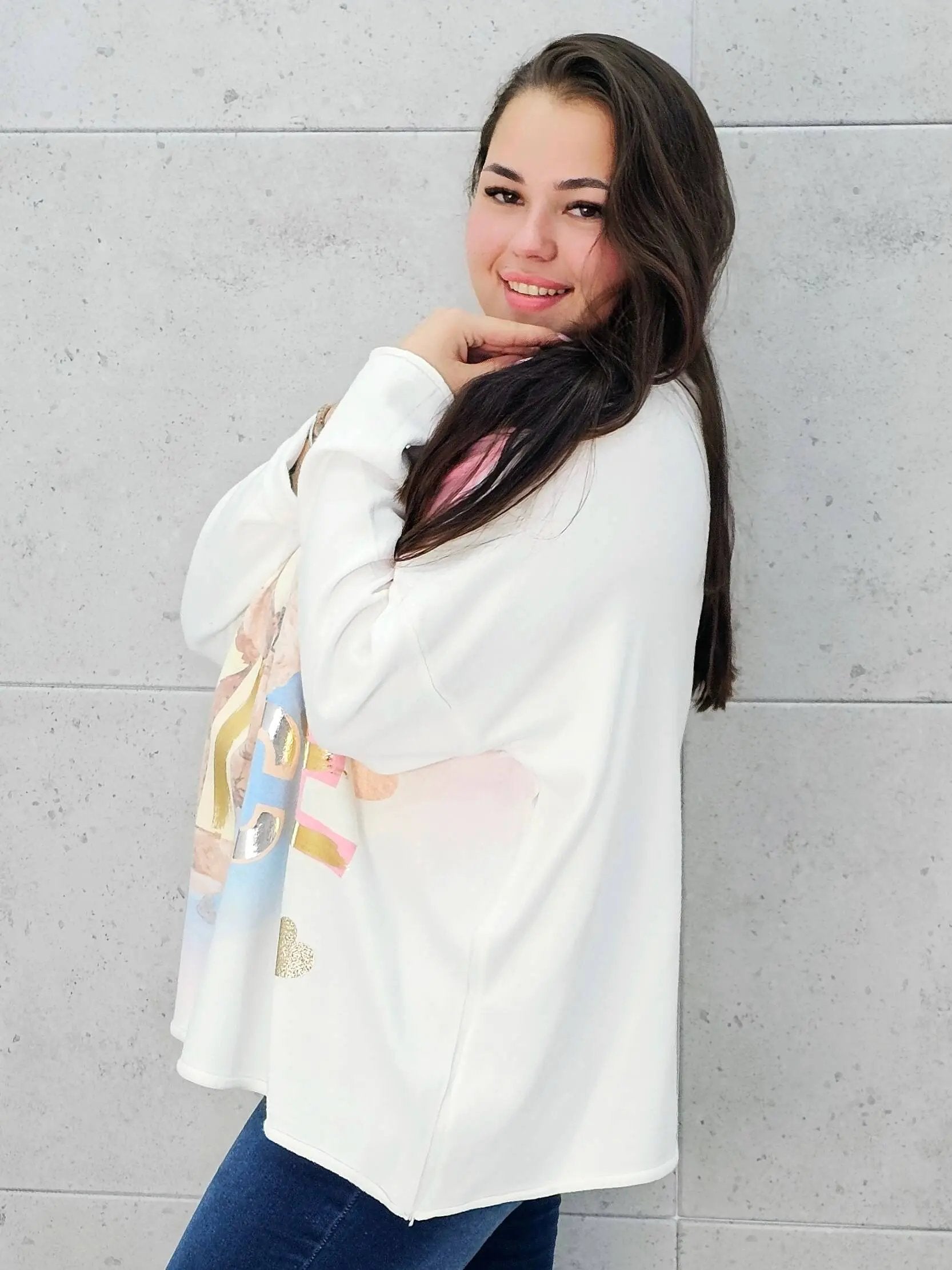 Sweter z aplikacja misia Stylowa XL