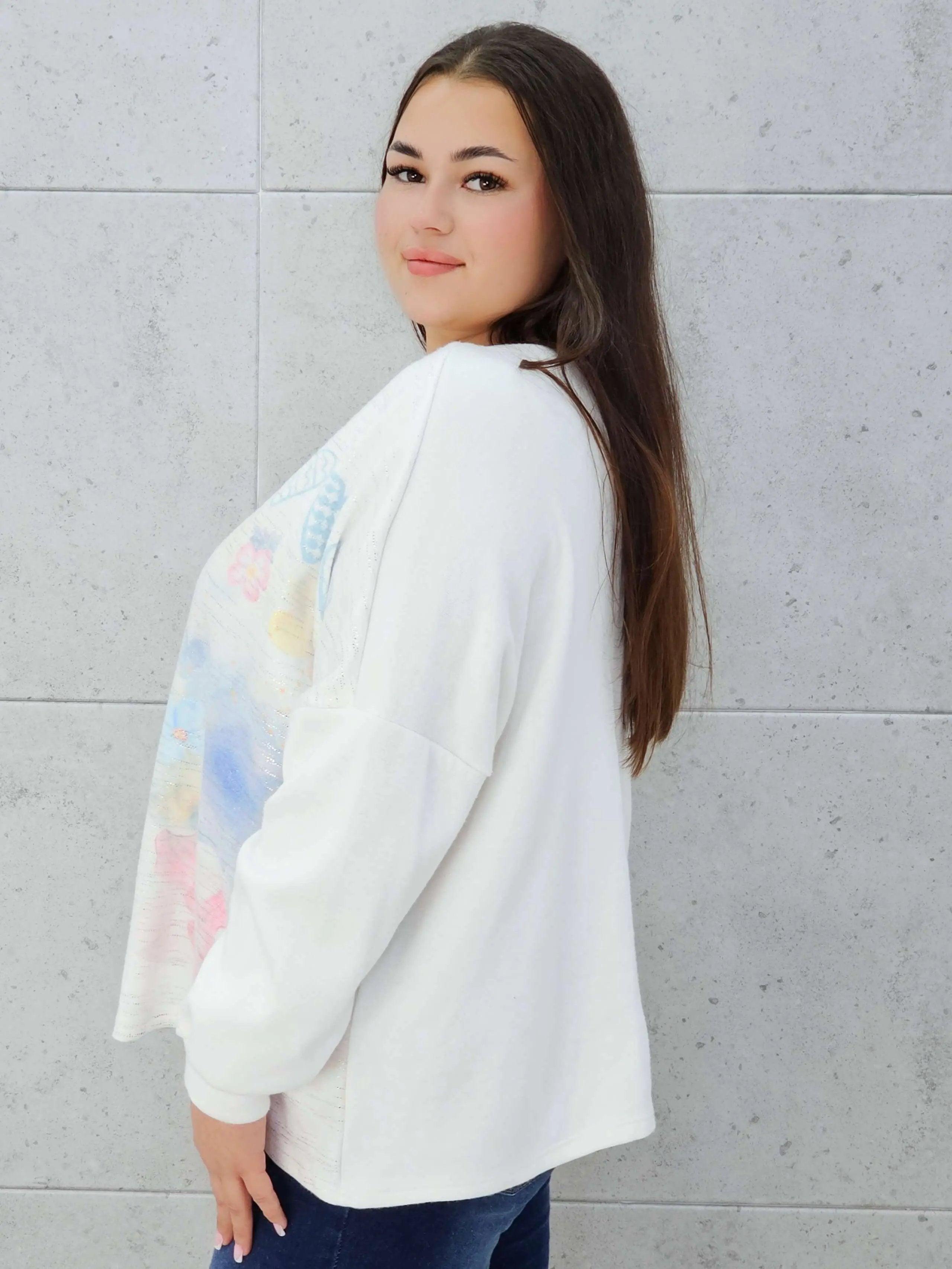 Sweter z aplikacją na przodzie Stylowa XL