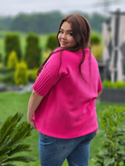 Sweterkowa bluzka z krótkim rękawem Stylowa XL