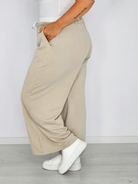 Szerokie spodnie dresowe z wiązaniem Stylowa XL