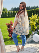 Tunika boho z kwiatowym haftem Stylowa XL