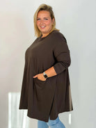 Tunika damska Plus Size z kieszeniami Stylowa XL