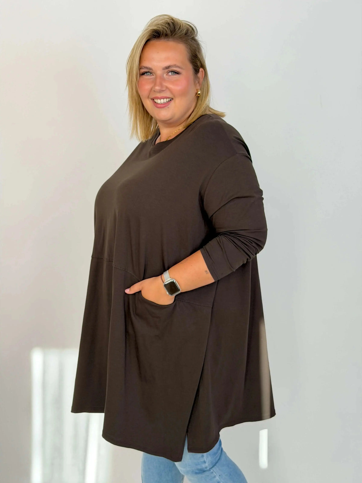 Tunika damska Plus Size z kieszeniami Stylowa XL