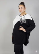 Tunika plus size oversize z ozdobną aplikacją Stylowa XL