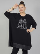 Tunika plus size z efektowną aplikacją – stylowa tunika XXL dla kobiet Stylowa XL