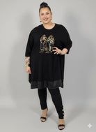 Tunika plus size z efektowną aplikacją – stylowa tunika XXL dla kobiet Stylowa XL
