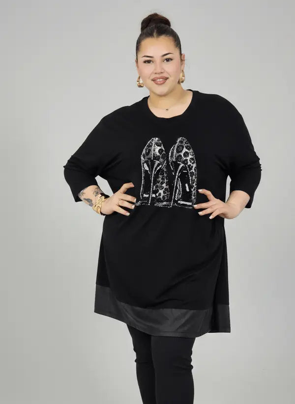 Tunika plus size z efektowną aplikacją – stylowa tunika XXL dla kobiet Stylowa XL