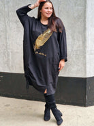 Tunika z nadrukiem złotego pióra Stylowa XL