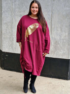 Tunika z nadrukiem złotego pióra Stylowa XL