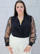 Zmysłowe Body z Transparentnymi Rękawami Stylowa XL