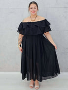 Zwiewna sukienka hiszpanka z efektowną falbaną Stylowa XL