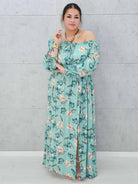 Zwiewna sukienka maxi z kwiatowym printem - dwa kolory Stylowa XL