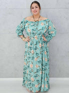 Zwiewna sukienka maxi z kwiatowym printem - dwa kolory Stylowa XL