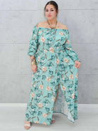 Zwiewna sukienka maxi z kwiatowym printem - dwa kolory Stylowa XL