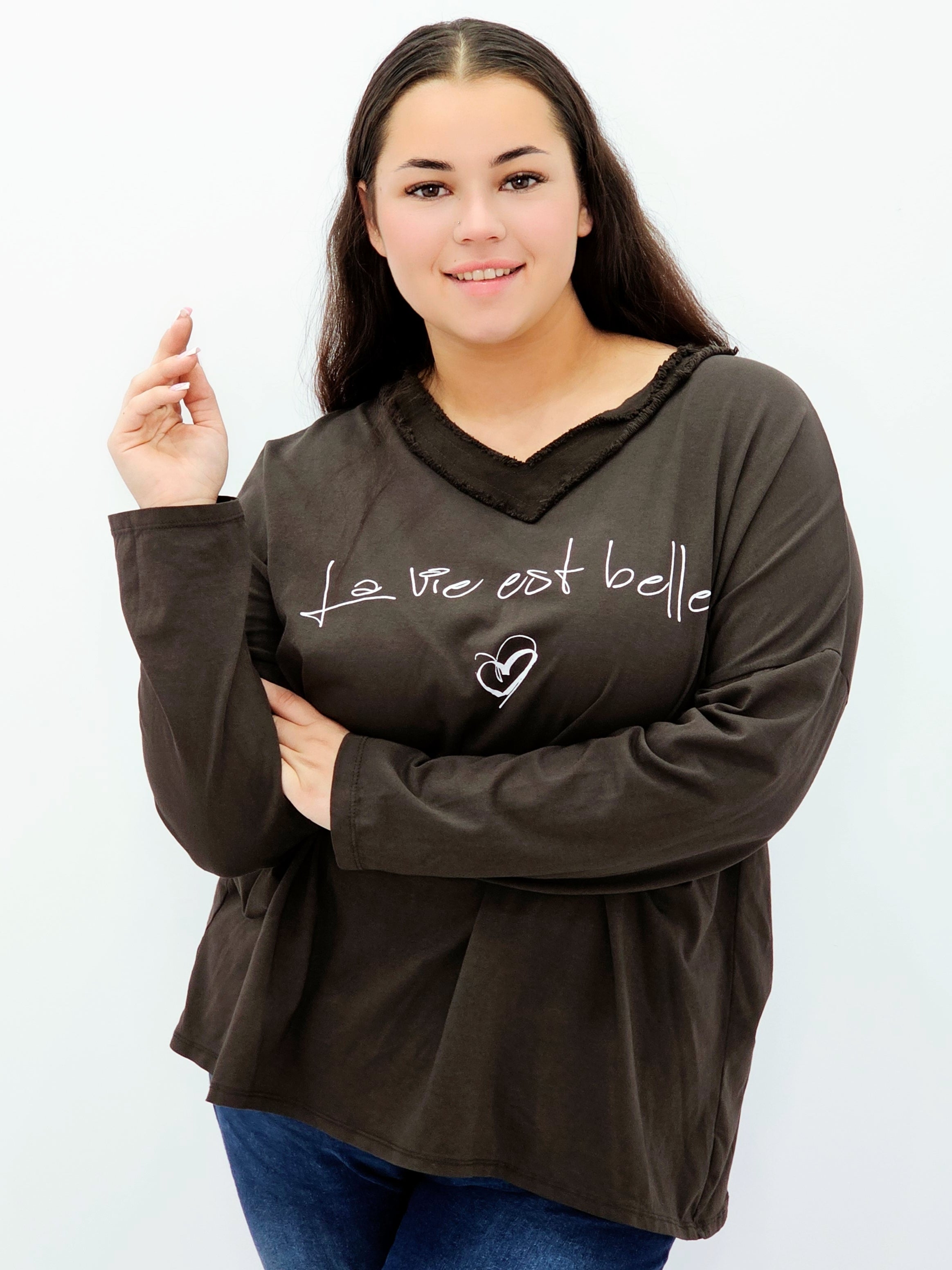 Bluzka oversize „La vie est belle” Stylowa XL