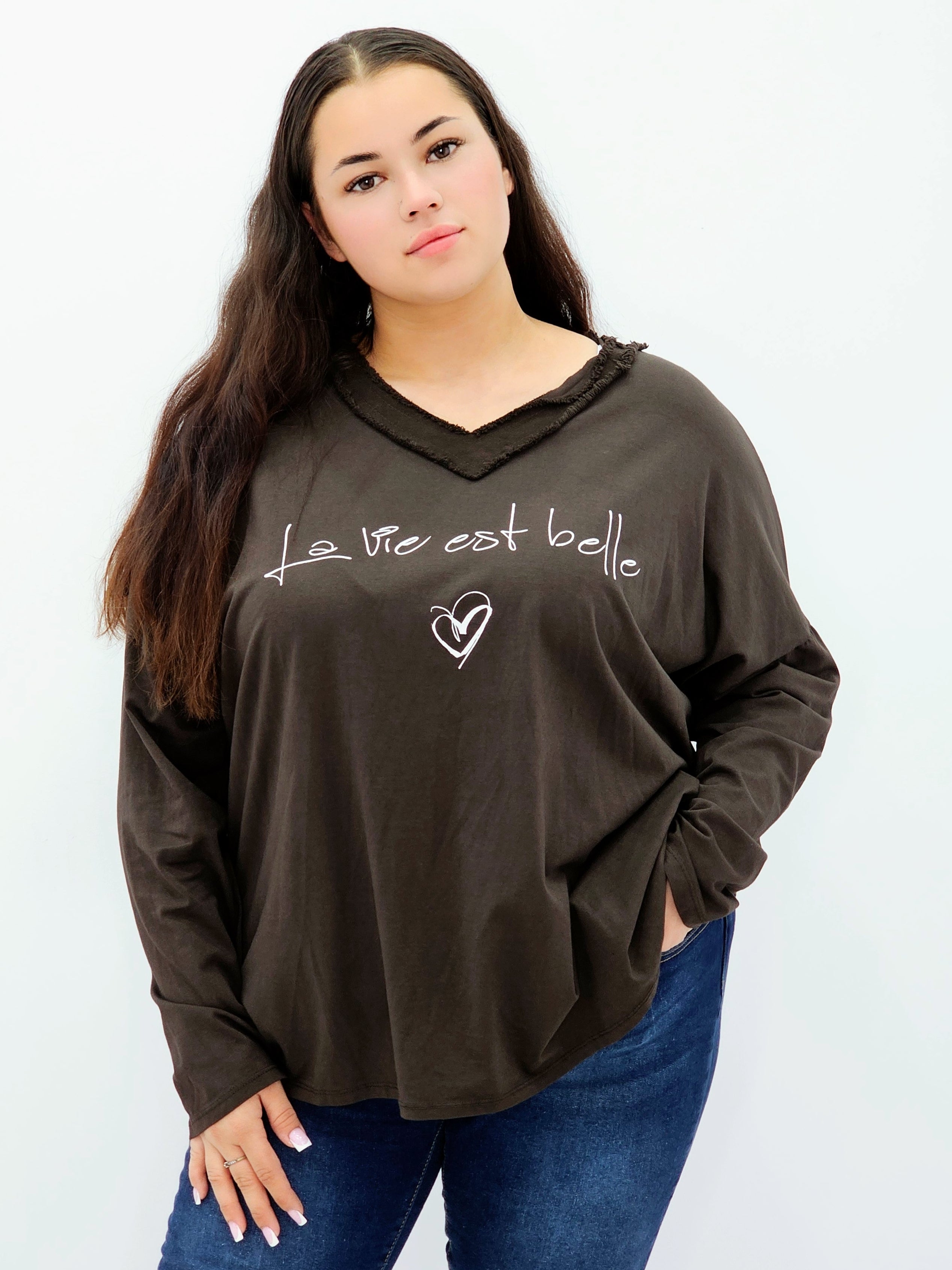 Bluzka oversize „La vie est belle” Stylowa XL