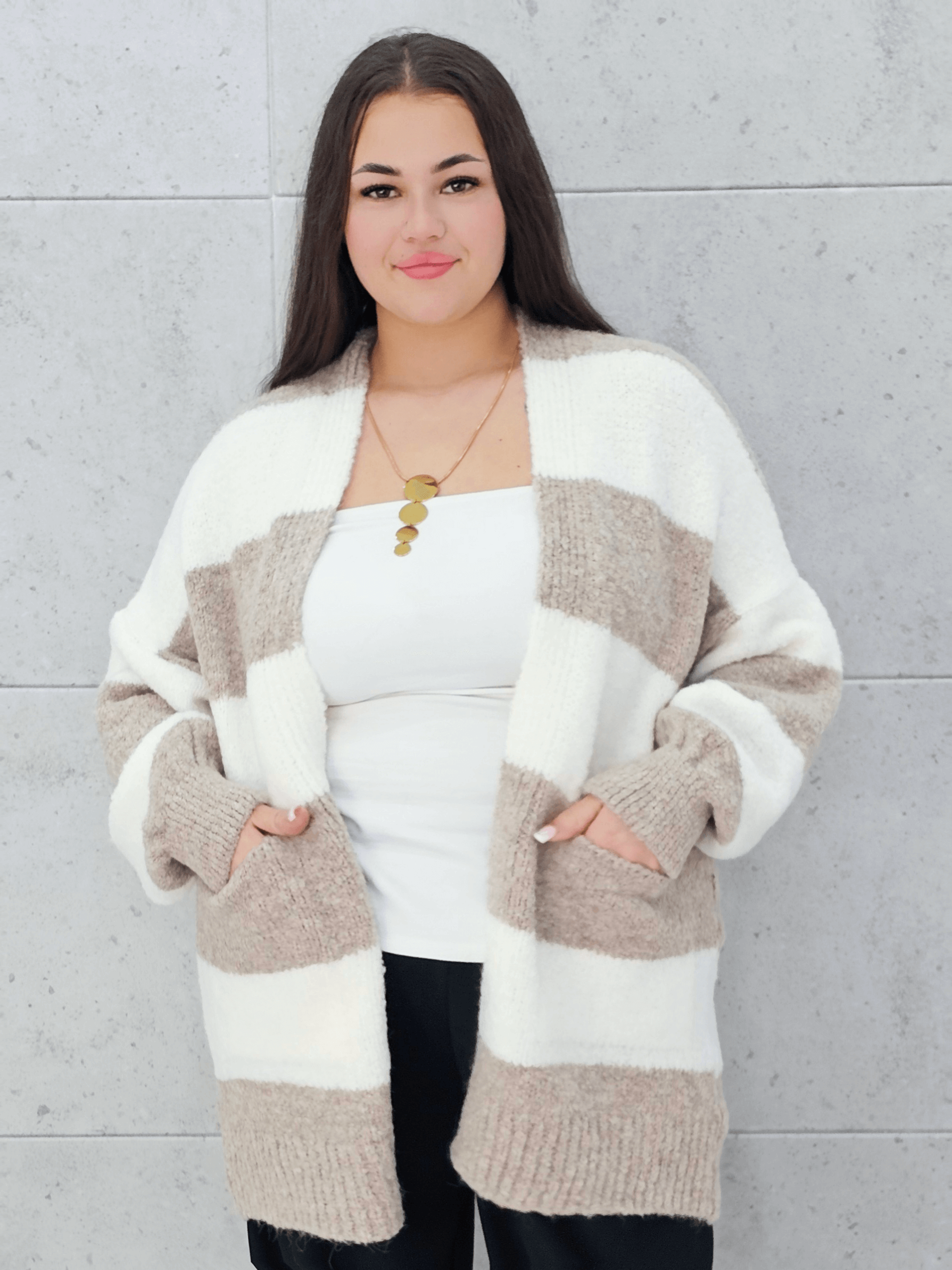 Kardigan oversize w pasy Stylowa XL