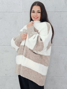 Kardigan oversize w pasy Stylowa XL