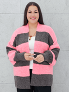 Kardigan oversize w pasy Stylowa XL