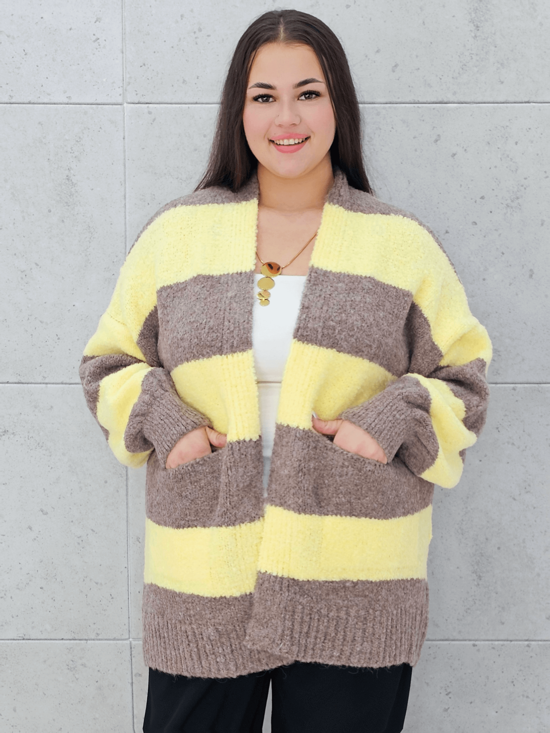 Kardigan oversize w pasy Stylowa XL