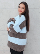 Kardigan oversize w pasy Stylowa XL