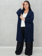 Długi kardigan oversize z grubym splotem. Stylowa XL