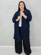 Długi kardigan oversize z grubym splotem. Stylowa XL