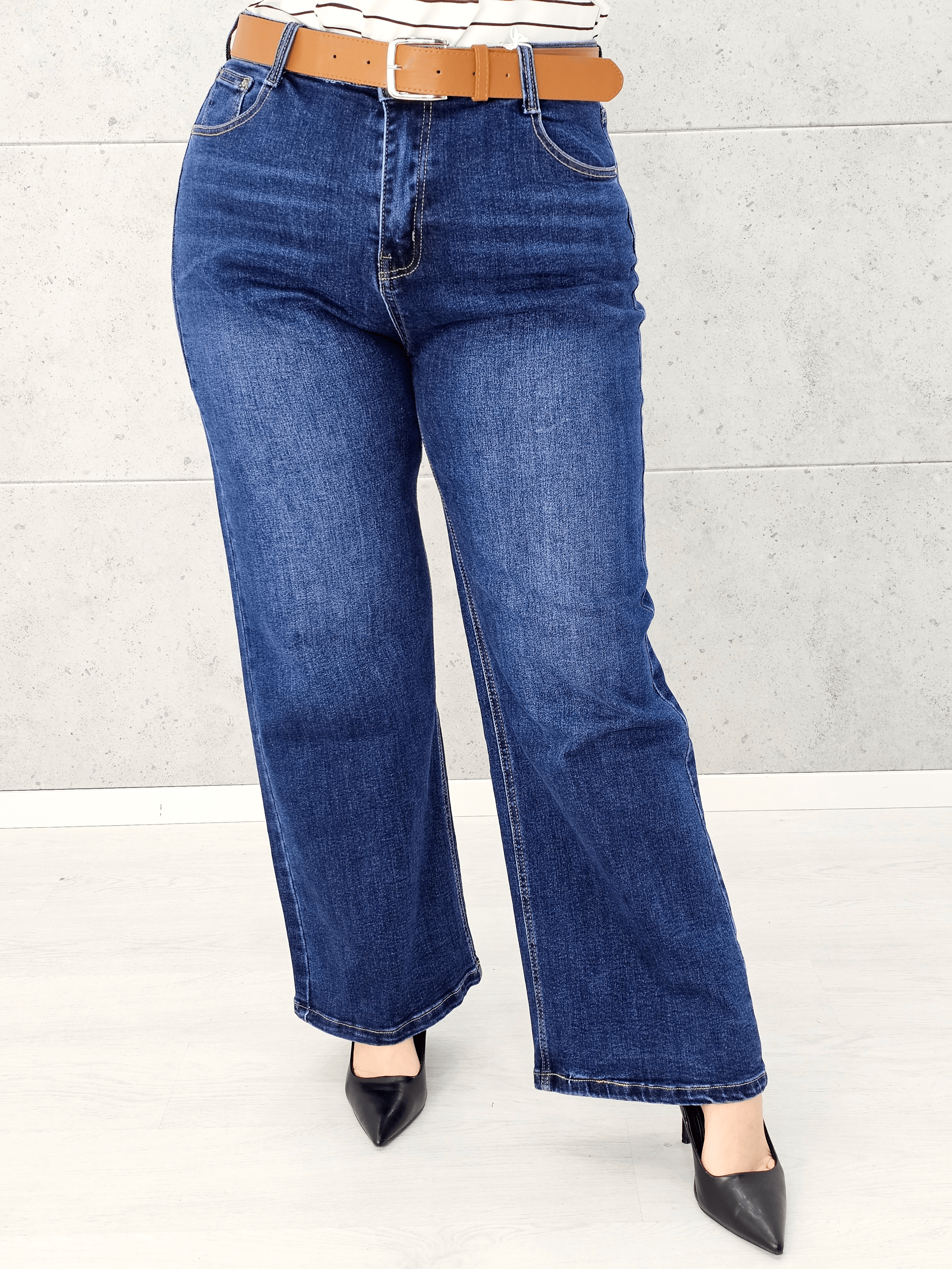 Spodnie jeansowe StylowaXL Wide Leg – eleganckie spodnie plus size o szerokim kroju Stylowa XL