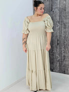 Sukienka boho maxi z falbanami Stylowa XL