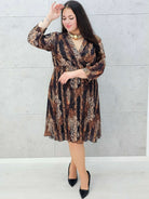 Jesienna sukienka w kwiaty dla kobiet XL – Stylowa moda