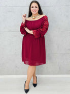 Bordowa sukienka hiszpanka plus size – Stylowa XL rękaw