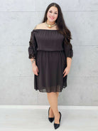 Sukienka hiszpanka midi plus size z koronkowymi rękawami – Stylowa XL