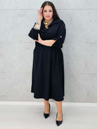 Czarne sukienki midi plus size Stylowa XL – klasyka w nowoczesnym wydaniu