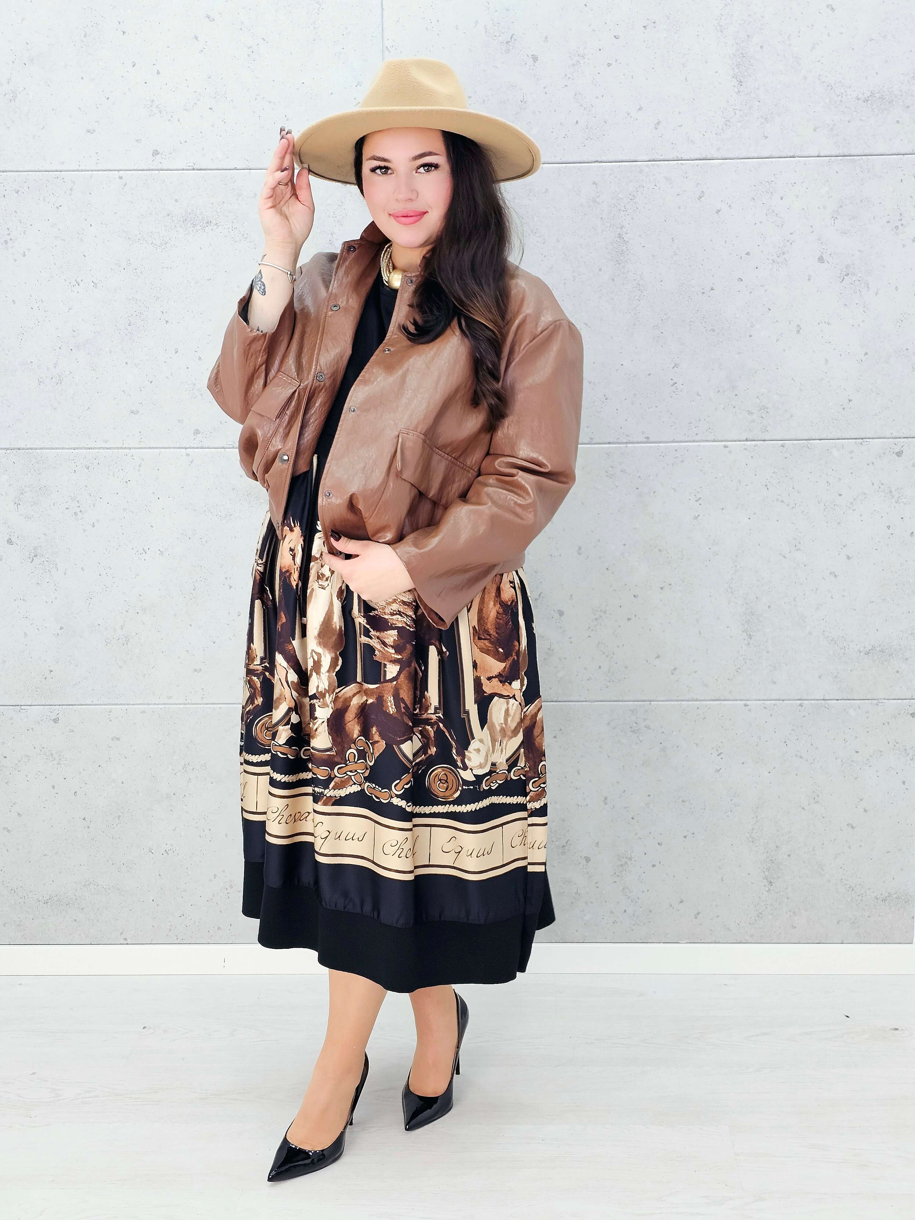 ukienka czarna midi w stylu boho dla kobiet XL – Stylowa XL